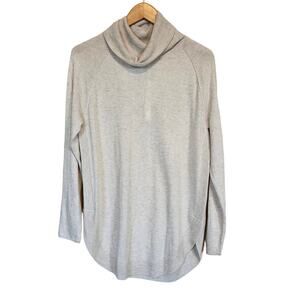 Caslon Nordstrom Turtleneck Tunic Sweater Beige Oatmeal Womens Small Casual Fall